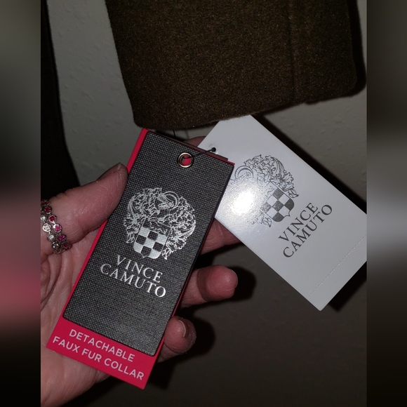 Vince Camuto Olive Coat with Detachable Collar women's size  S  NWT - Picture 16 of 16